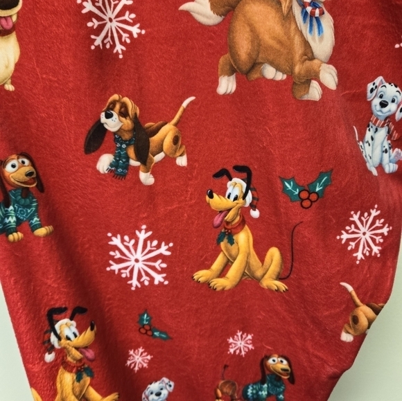 Disney Dogs Christmas Holiday Velour PJ Joggers Pants XL - Picture 7 of 10
